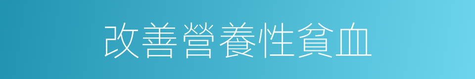 改善營養性貧血的同義詞