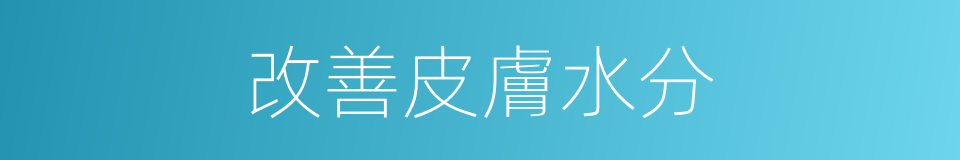 改善皮膚水分的同義詞