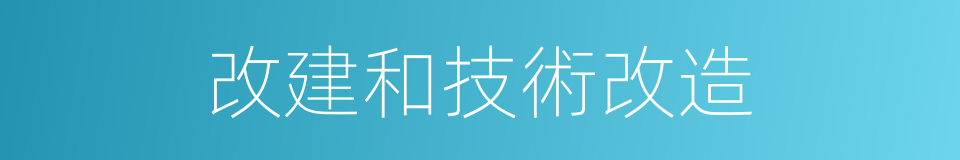 改建和技術改造的同義詞