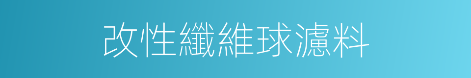 改性纖維球濾料的同義詞