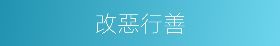 改惡行善的意思