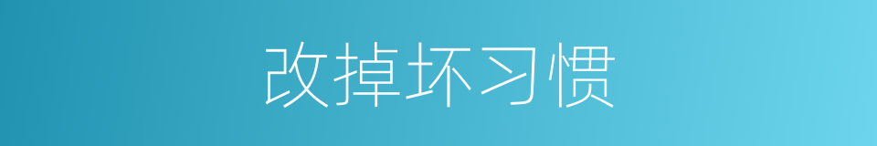 改掉坏习惯的同义词