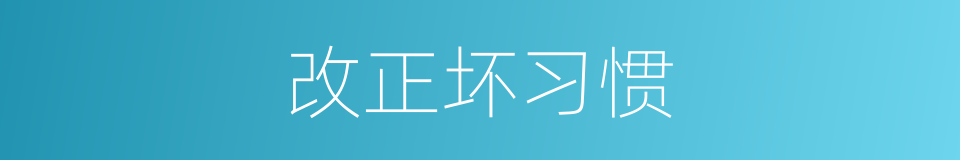 改正坏习惯的同义词