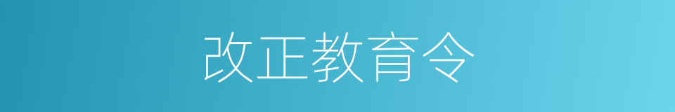 改正教育令的意思