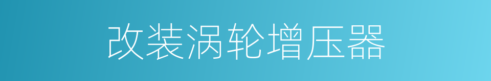 改装涡轮增压器的同义词