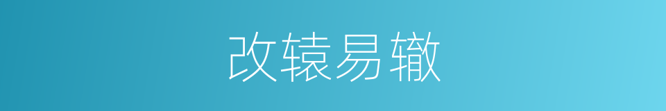 改辕易辙的意思