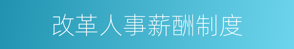 改革人事薪酬制度的同义词