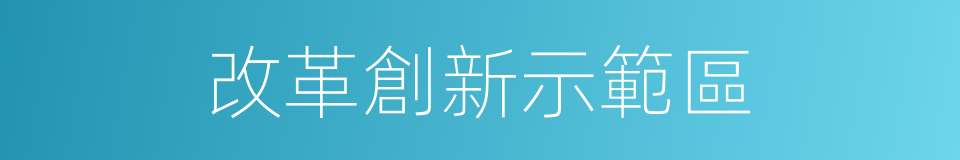 改革創新示範區的同義詞