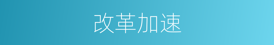 改革加速的同义词