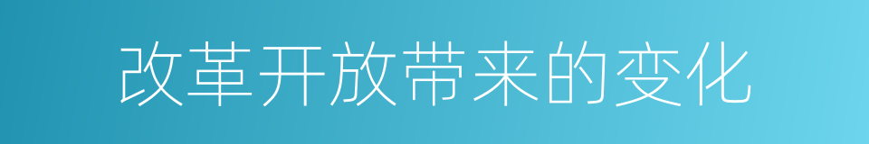 改革开放带来的变化的同义词