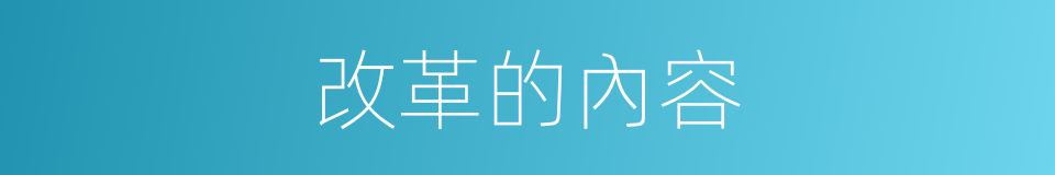 改革的內容的同義詞