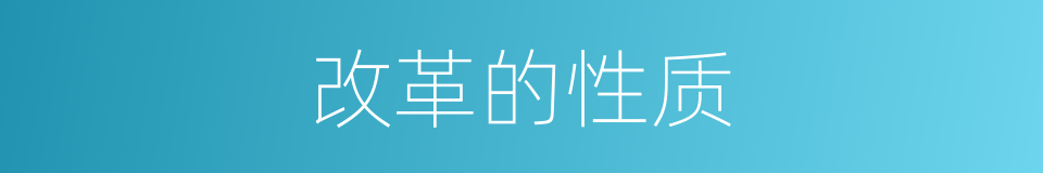 改革的性质的同义词