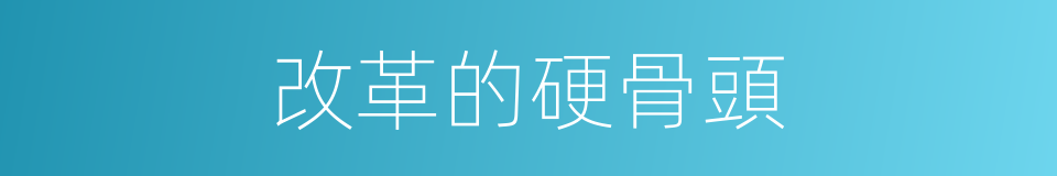 改革的硬骨頭的同義詞