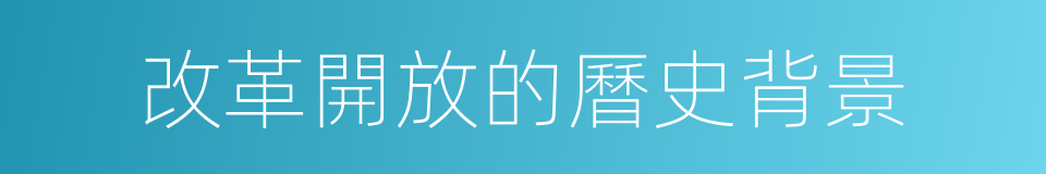 改革開放的曆史背景的同義詞