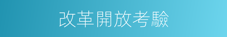 改革開放考驗的同義詞