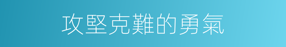 攻堅克難的勇氣的同義詞