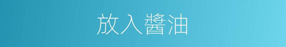 放入醬油的同義詞