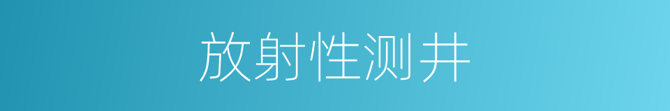 放射性测井的同义词