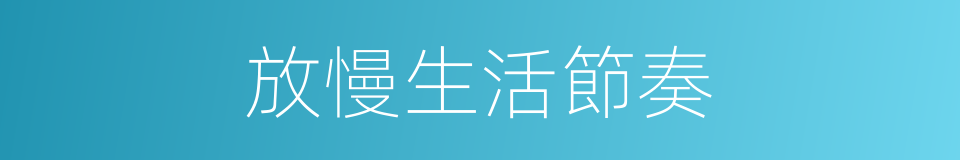 放慢生活節奏的同義詞
