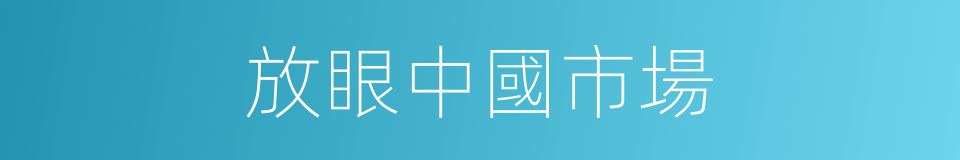 放眼中國市場的同義詞
