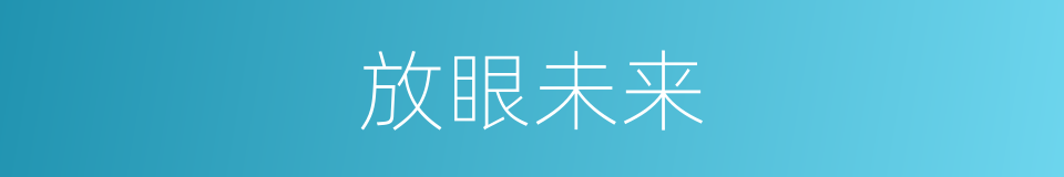放眼未来的意思