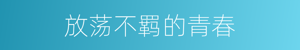 放荡不羁的青春的同义词