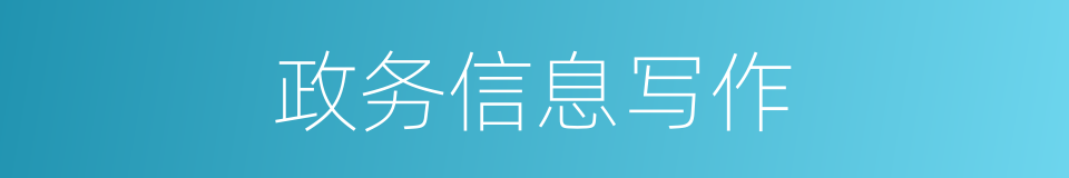 政务信息写作的同义词