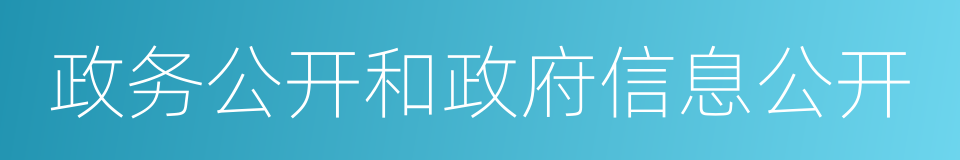 政务公开和政府信息公开的同义词