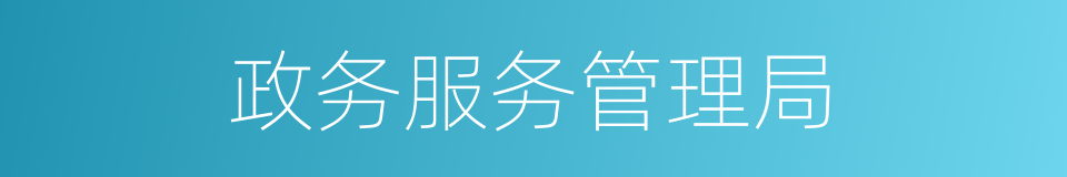政务服务管理局的同义词