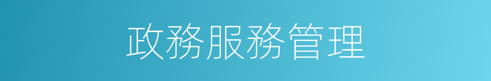 政務服務管理的同義詞