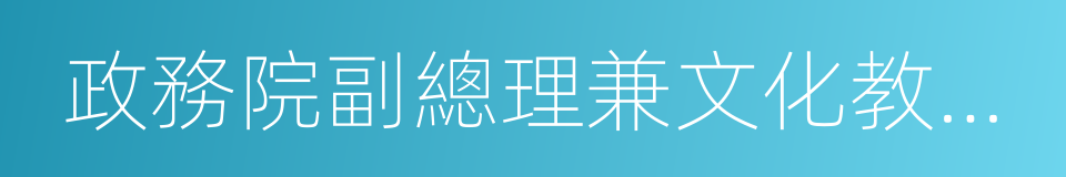 政務院副總理兼文化教育委員會主任的同義詞