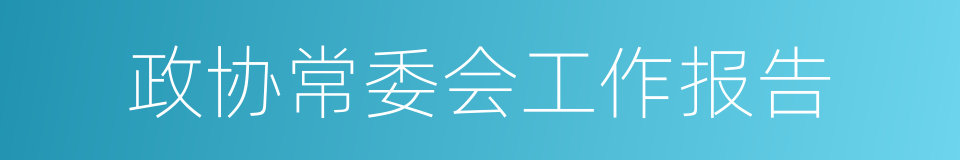 政协常委会工作报告的同义词