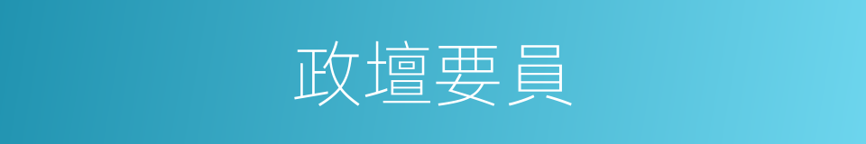 政壇要員的同義詞