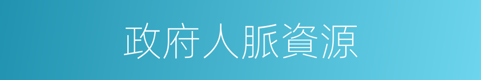 政府人脈資源的同義詞