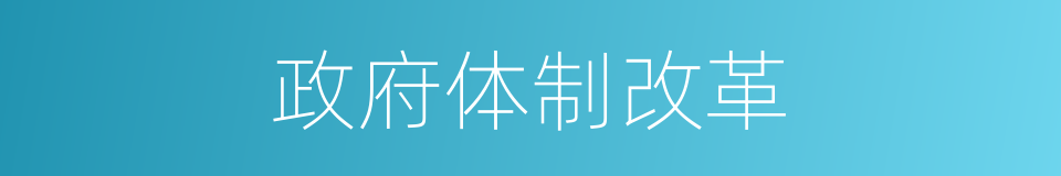 政府体制改革的同义词