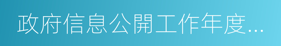 政府信息公開工作年度報告的同義詞