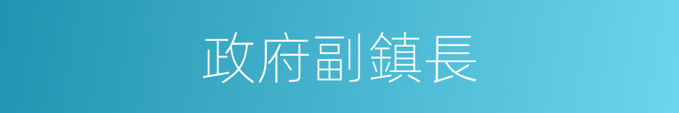 政府副鎮長的同義詞