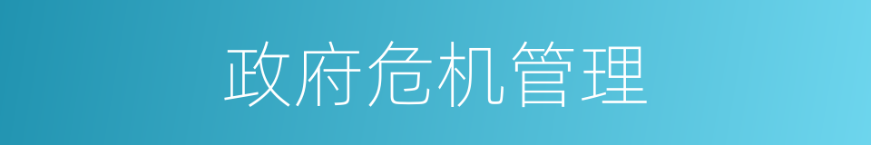 政府危机管理的同义词