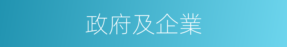 政府及企業的同義詞