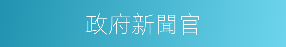 政府新聞官的同義詞