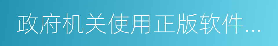 政府机关使用正版软件管理办法的同义词