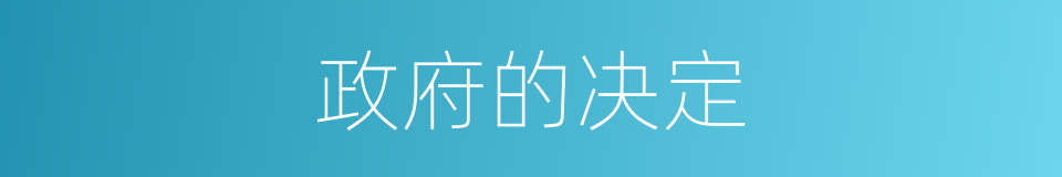 政府的决定的同义词