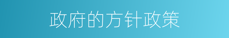 政府的方针政策的同义词