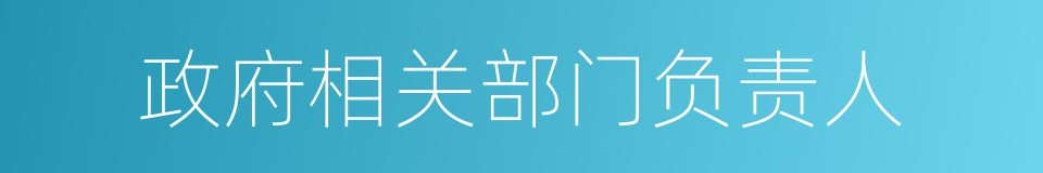 政府相关部门负责人的同义词