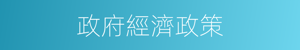 政府經濟政策的同義詞