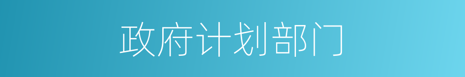 政府计划部门的同义词