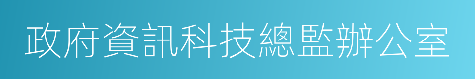 政府資訊科技總監辦公室的同義詞