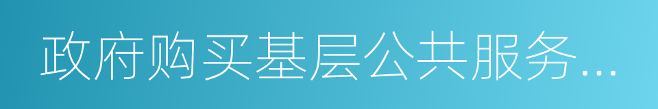 政府购买基层公共服务岗位的同义词