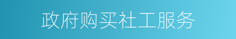 政府购买社工服务的同义词