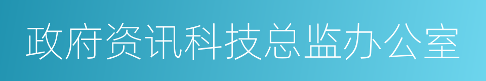 政府资讯科技总监办公室的同义词